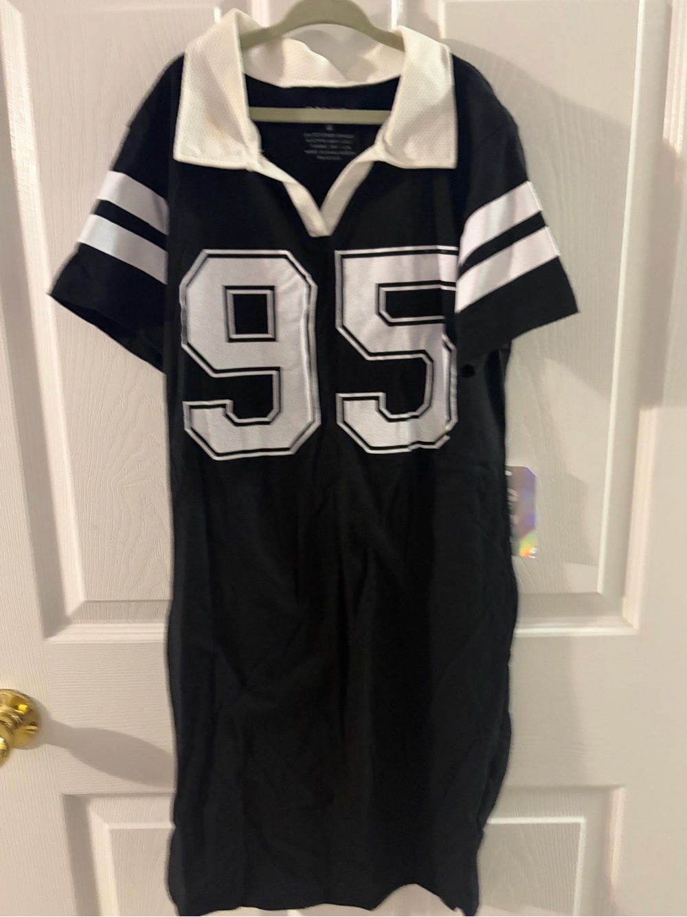 On Fire Black and White '95 Soccer-Style Kids Dress
